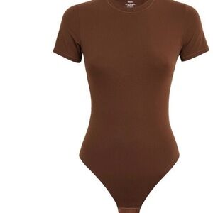 SKIMS Chocolate Short Sleeve Bodysuit